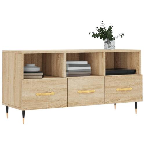 Tv-bord 102x36x50 cm konstrueret træ sonoma-eg