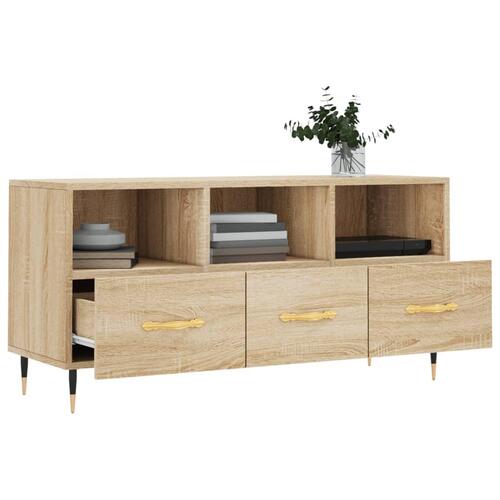 Tv-bord 102x36x50 cm konstrueret træ sonoma-eg