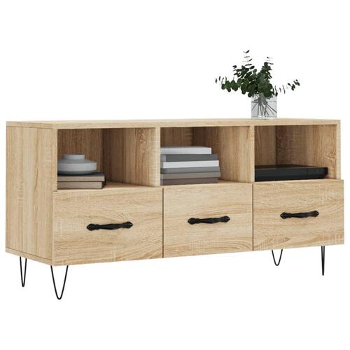 Tv-bord 102x36x50 cm konstrueret træ sonoma-eg