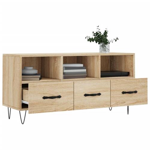 Tv-bord 102x36x50 cm konstrueret træ sonoma-eg