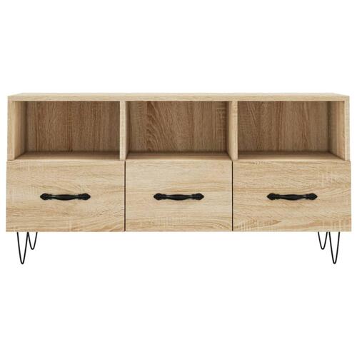 Tv-bord 102x36x50 cm konstrueret træ sonoma-eg