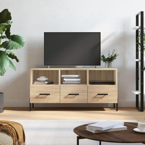 Tv-bord 102x36x50 cm konstrueret træ sonoma-eg