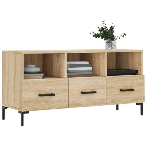 Tv-bord 102x36x50 cm konstrueret træ sonoma-eg