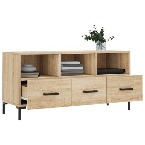 Tv-bord 102x36x50 cm konstrueret træ sonoma-eg