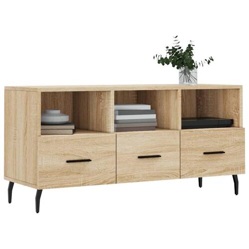 Tv-bord 102x36x50 cm konstrueret træ sonoma-eg