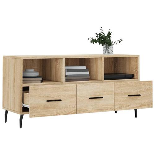 Tv-bord 102x36x50 cm konstrueret træ sonoma-eg