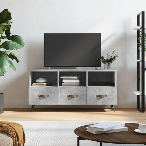 Tv-bord 102x36x50 cm konstrueret træ betongrå