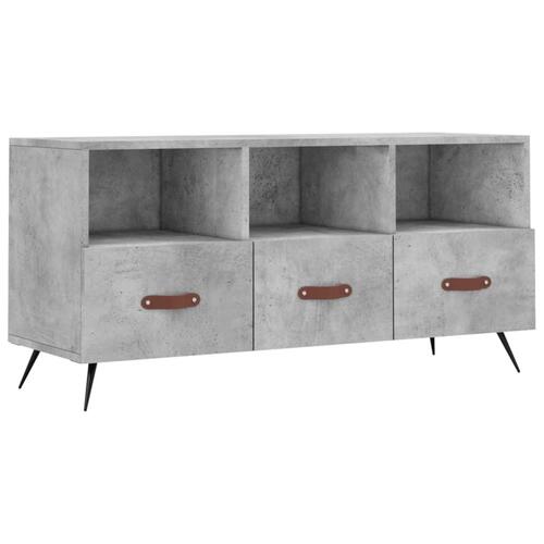 Tv-bord 102x36x50 cm konstrueret træ betongrå