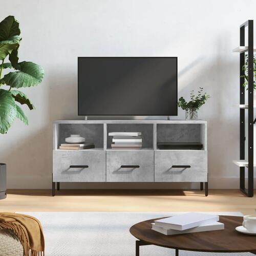 Tv-bord 102x36x50 cm konstrueret træ betongrå