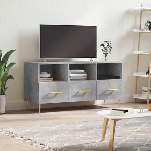 Tv-bord 102x36x50 cm konstrueret træ betongrå