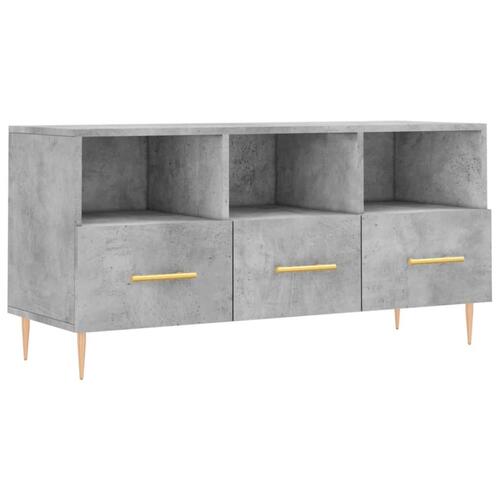 Tv-bord 102x36x50 cm konstrueret træ betongrå
