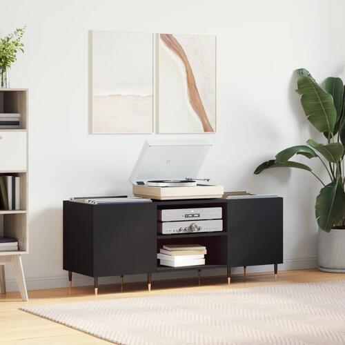 Vinylskab 121x38x48 cm konstrueret træ sort