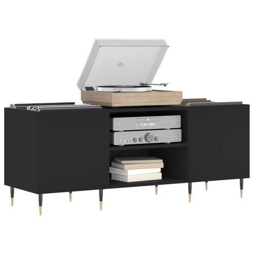 Vinylskab 121x38x48 cm konstrueret træ sort
