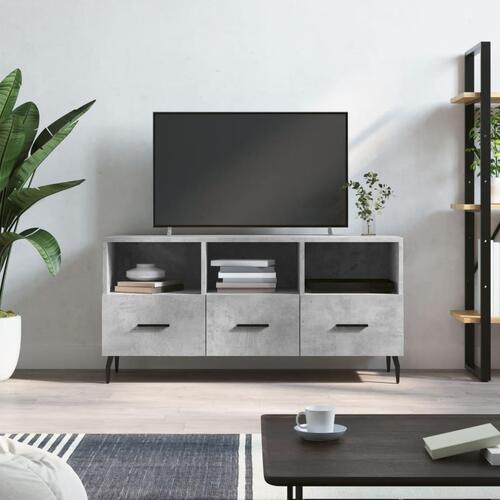 Tv-bord 102x36x50 cm konstrueret træ betongrå