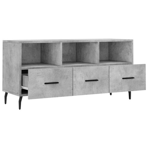 Tv-bord 102x36x50 cm konstrueret træ betongrå