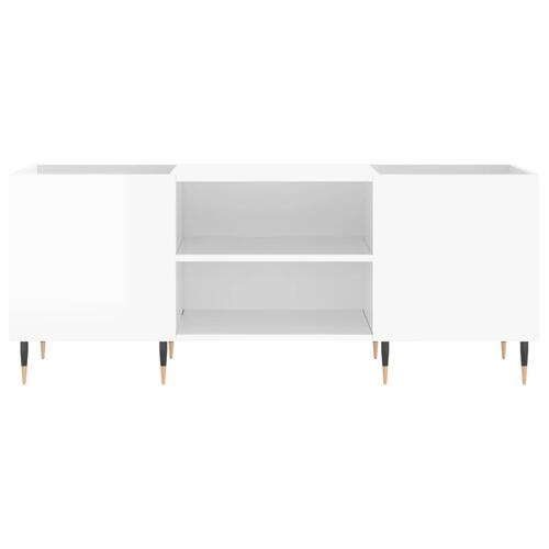 Vinylskab 121x38x48 cm konstrueret træ hvid højglans
