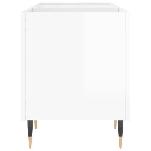 Vinylskab 121x38x48 cm konstrueret træ hvid højglans