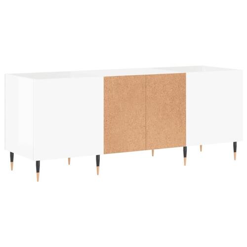 Vinylskab 121x38x48 cm konstrueret træ hvid højglans