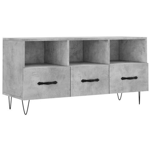 Tv-bord 102x36x50 cm konstrueret træ betongrå
