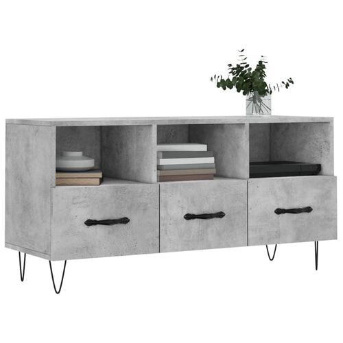 Tv-bord 102x36x50 cm konstrueret træ betongrå