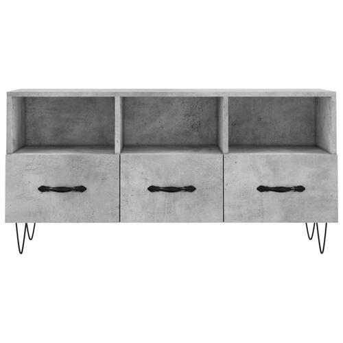 Tv-bord 102x36x50 cm konstrueret træ betongrå