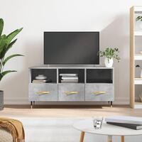Tv-bord 102x36x50 cm konstrueret træ betongrå