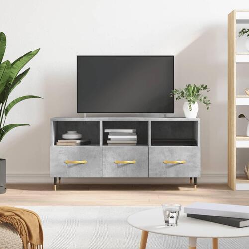 Tv-bord 102x36x50 cm konstrueret træ betongrå