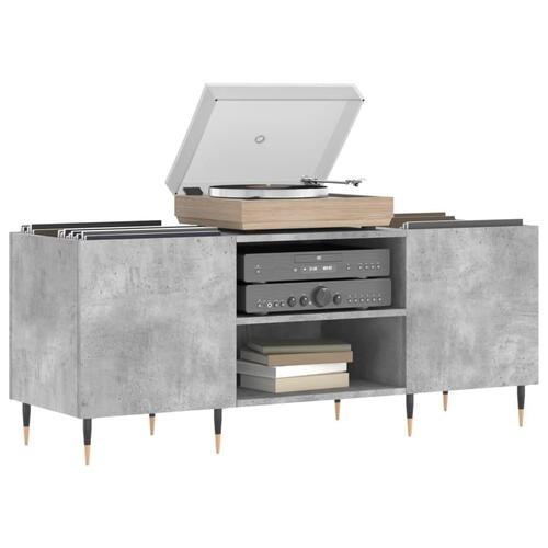 Vinylskab 121x38x48 cm konstrueret træ betongrå