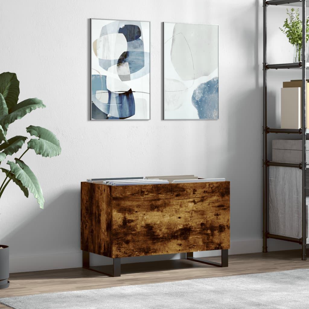 Vinylskab 74,5x38x48 cm konstrueret træ røget egetræsfarve