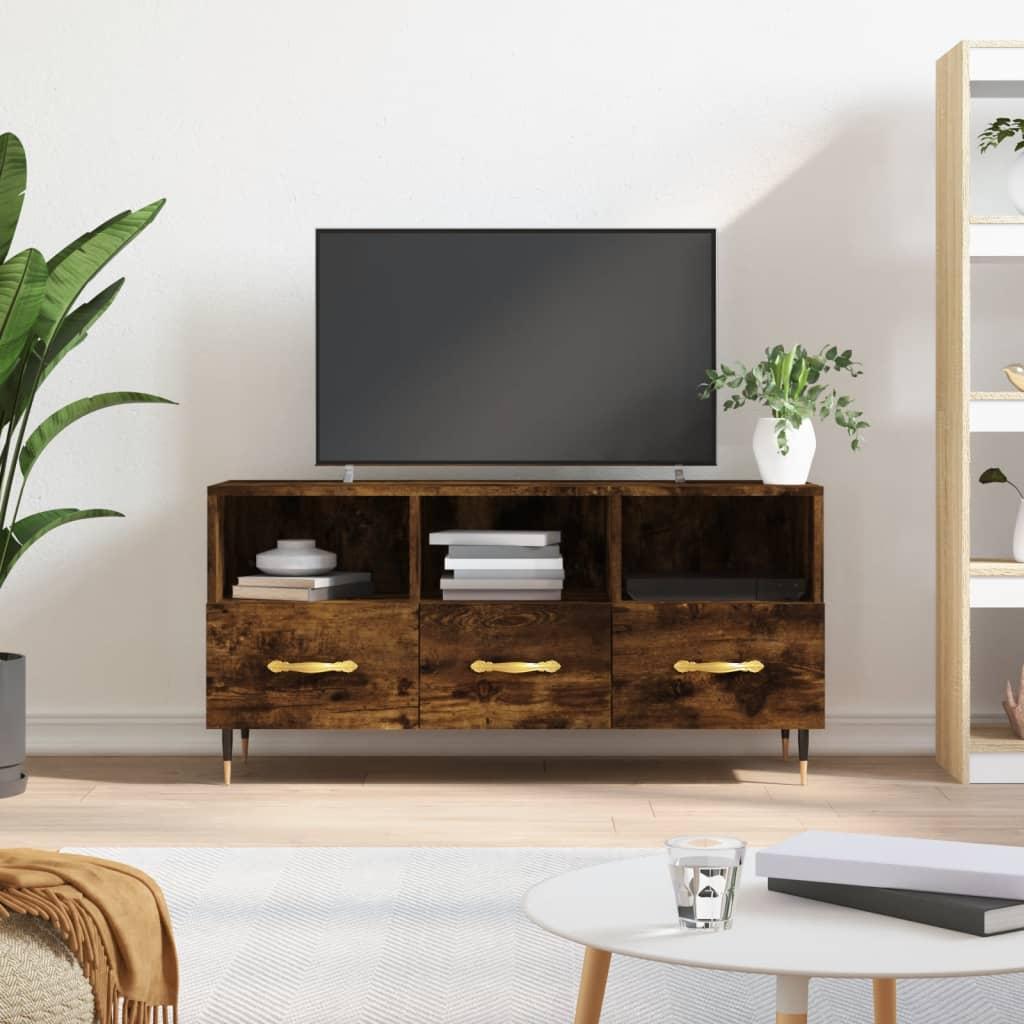 Tv-bord 102x36x50 cm konstrueret træ røget egetræsfarve