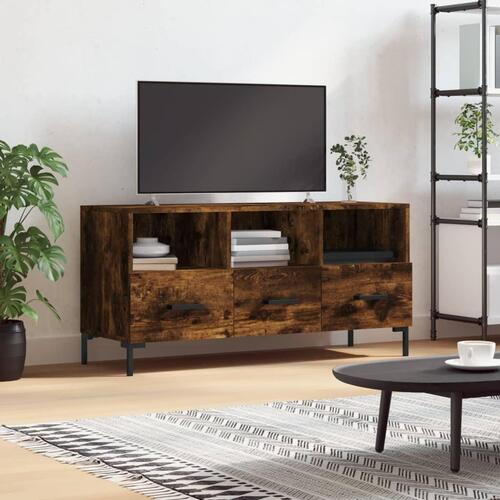 Tv-bord 102x36x50 cm konstrueret træ røget egetræsfarve