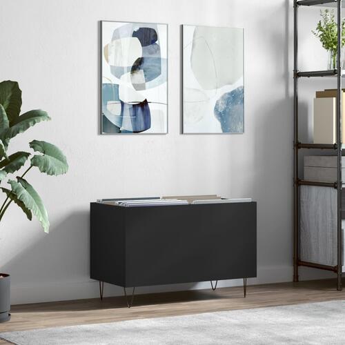 Vinylskab 74,5x38x48 cm konstrueret træ sort