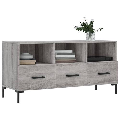 Tv-bord 102x36x50 cm konstrueret træ grå sonoma-eg