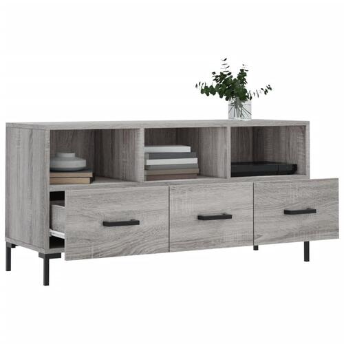 Tv-bord 102x36x50 cm konstrueret træ grå sonoma-eg