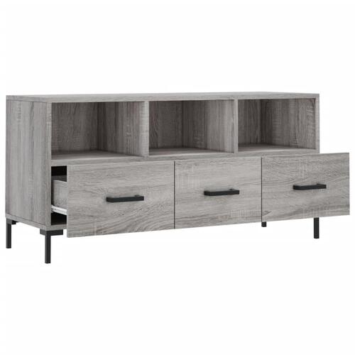 Tv-bord 102x36x50 cm konstrueret træ grå sonoma-eg