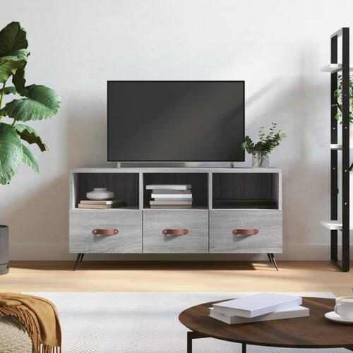Tv-bord 102x36x50 cm konstrueret træ grå sonoma-eg