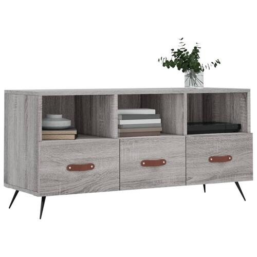 Tv-bord 102x36x50 cm konstrueret træ grå sonoma-eg