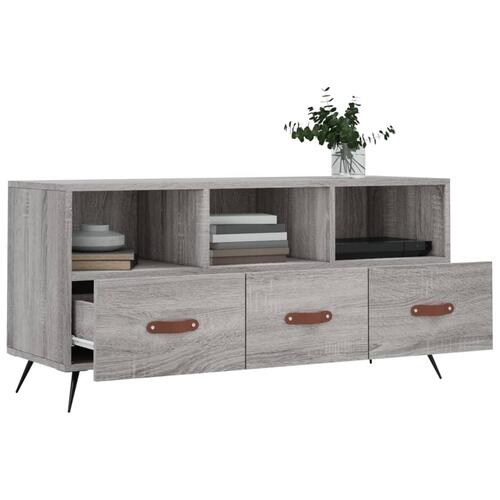 Tv-bord 102x36x50 cm konstrueret træ grå sonoma-eg