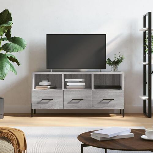 Tv-bord 102x36x50 cm konstrueret træ grå sonoma-eg