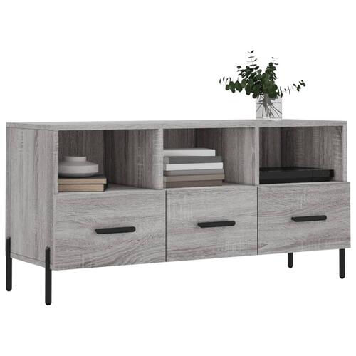 Tv-bord 102x36x50 cm konstrueret træ grå sonoma-eg