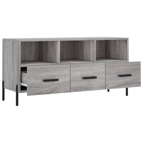 Tv-bord 102x36x50 cm konstrueret træ grå sonoma-eg