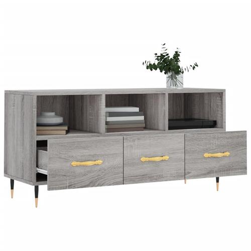 Tv-bord 102x36x50 cm konstrueret træ grå sonoma-eg