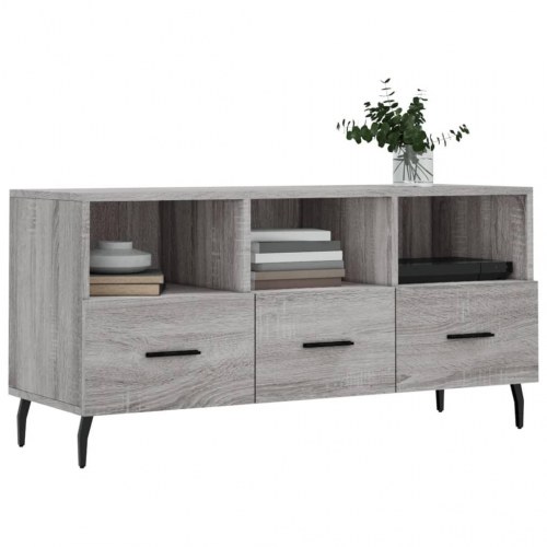 Tv-bord 102x36x50 cm konstrueret træ grå sonoma-eg