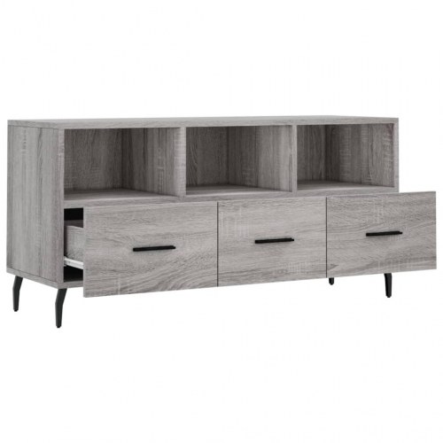 Tv-bord 102x36x50 cm konstrueret træ grå sonoma-eg