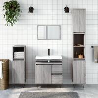 Badeværelsesskab 65x33x60 cm konstrueret træ grå sonoma-eg