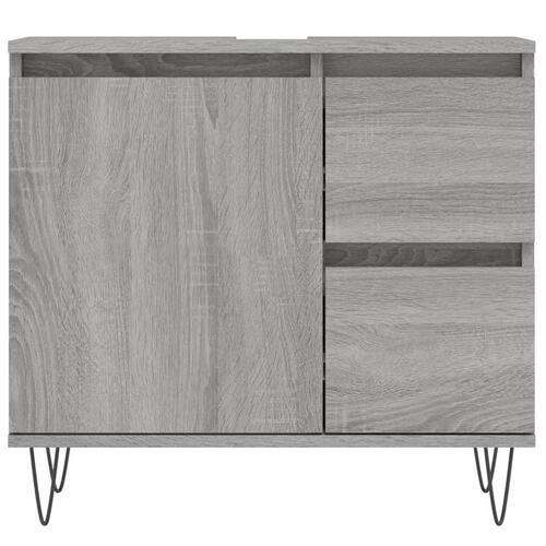 Badeværelsesskab 65x33x60 cm konstrueret træ grå sonoma-eg