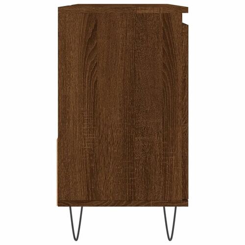 Badeværelsesskab 65x33x60 cm konstrueret træ brun egetræsfarve