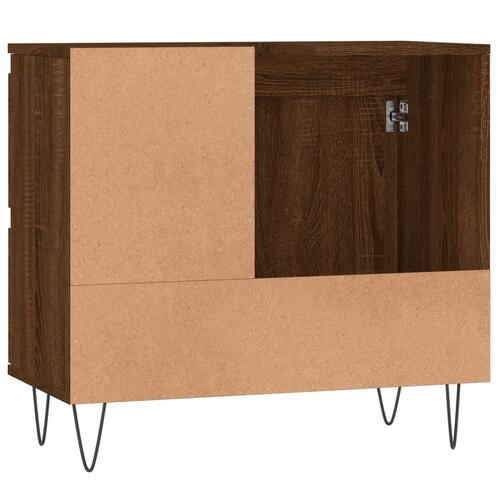 Badeværelsesskab 65x33x60 cm konstrueret træ brun egetræsfarve