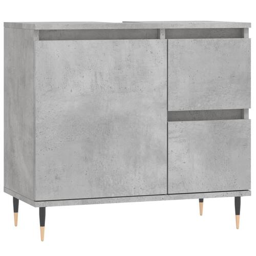Badeværelsesskab 65x33x60 cm konstrueret træ betongrå