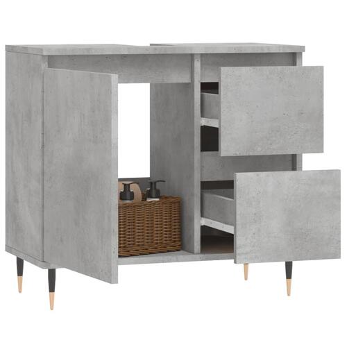 Badeværelsesskab 65x33x60 cm konstrueret træ betongrå